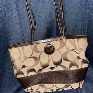 Coach Brown Signature Tote Bag